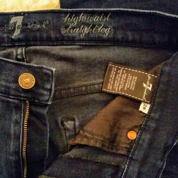 7 For All Mankind Denim - 7 For All Mankind High Waist Straight Leg Jeans 29